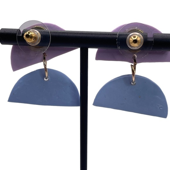 Fashion Earrings purple and blue New - Picture 2 of 2